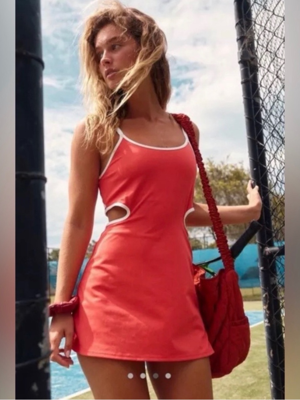 Free People One more Serve Skortsie Dress in red